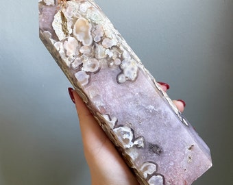 Flower agate  with amethyst large crystal tower home decoration | flower agate specimen | healing crystal | birthday gift|anniversary gift
