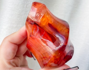 Carnelian crystal flame | Carnelian stone home decoration | carnelian stone healing crystal | birthstone gifts| wedding anniversary gift