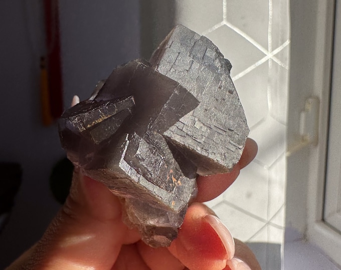 Rare Indigo fluorite premium fluorite specimen ( Pakistan, Baluchistan province, lorlai district ) crystal mineral specimen