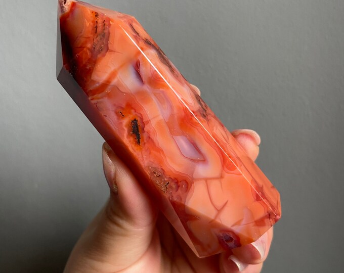 Carnelian crystal tower | Carnelian stone home decoration | carnelian stone healing crystal | birthstone gifts| wedding anniversary gift
