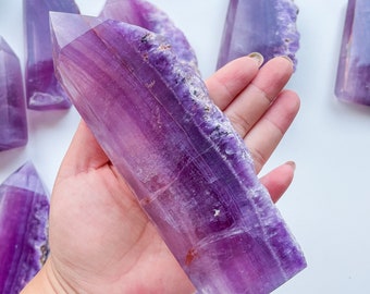 Purple Fluorite tower slab| high quality fluorite crystal | fluorite freeform