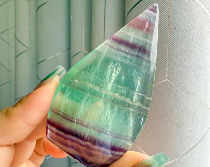 Green fluorite flame point healing crystal home decoration meditation | gift for her |gift for him |crystal gift