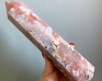 Flower agate crystal tower |cherry blossom agate home decoration | flower agate specimen | healing crystal | birthday gift|anniversary gift