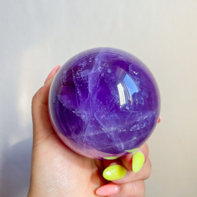 Amethyst Phantom Crystal Sphere Decor Home 2021 Healing - Healing Crystal Home Decor Amethyst Phantom Crystal Sphere Decor Home 2021 Healing - Healing Crystal Home Decor