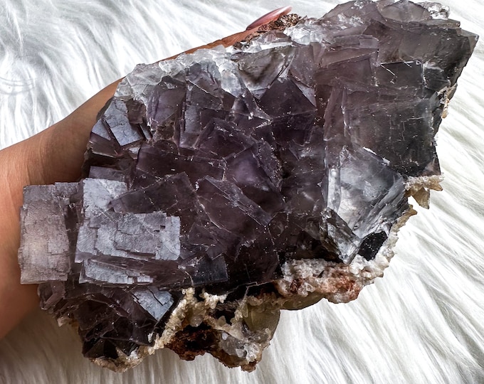 Exceptional fluorite with Calcite unique fluorite specimen ( Pakistan, Baluchistan province, lorlai district ) crystal mineral specimen