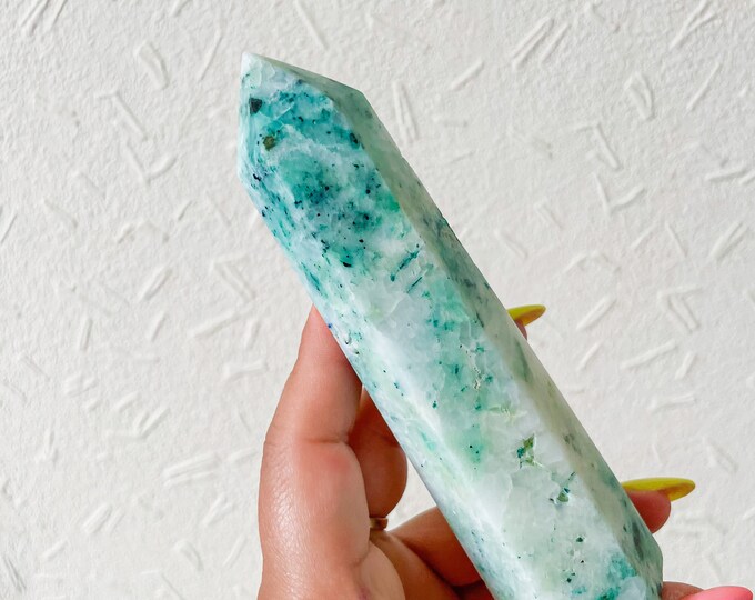 Chrysocolla in quartz | Phoenix stone crystal tower