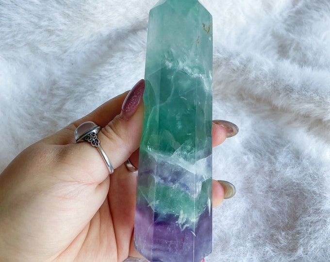 fluorite crystal tower healing crystal home decoration