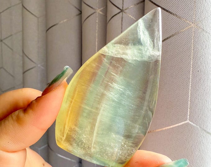 Green fluorite flame point healing crystal home decoration meditation | gift for her |gift for him |crystal gift