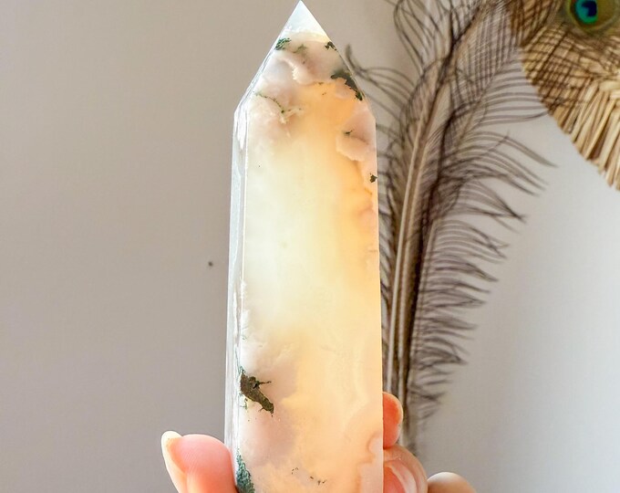 Flower agate geode Crystal tower (LY)  | High-quality flower agate crystal tower healing crystal home decor