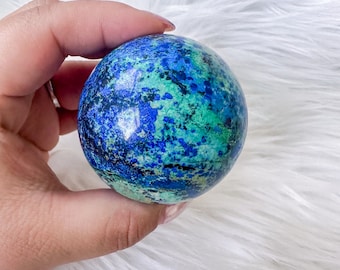 Azurite rare avec sphère en malachite