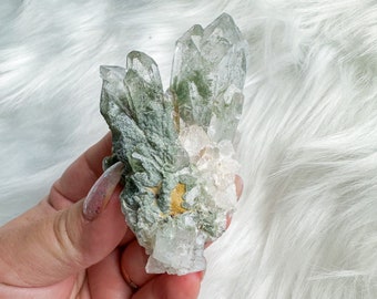 chlorite quartz mineral specimen | premium quartz crystal cluster | crystal healing home decoration | healing crystal | crystal decoration
