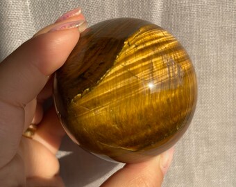 Tigers eye sphere | Rare found IRON tigers eye sphere home decoration |high quality crystal | birthstone gifts| wedding anniversary gift