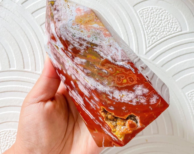 Ocean Jasper crystal tower healing crystal home decor