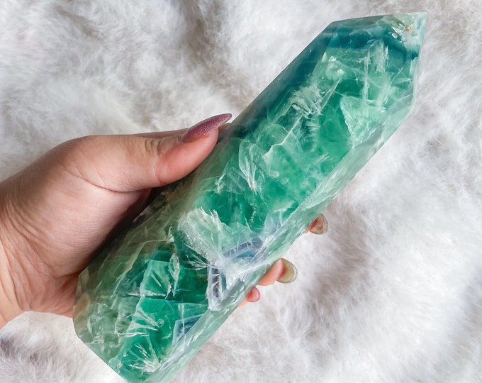 fluorite crystal tower healing crystal home decoration