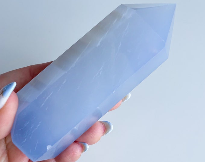 Blue chalcedony crystal tower｜ crystal tower healing crystal healing journey home decoration