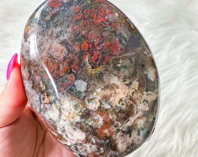 Ocean Jasper with Blue chalcedony crystal freeform healing crystal home decor