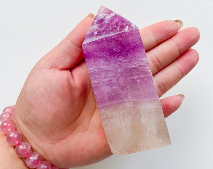 Fluorite crystal towers healing crystal home decoration | premium snowflake fluorite crystal tower