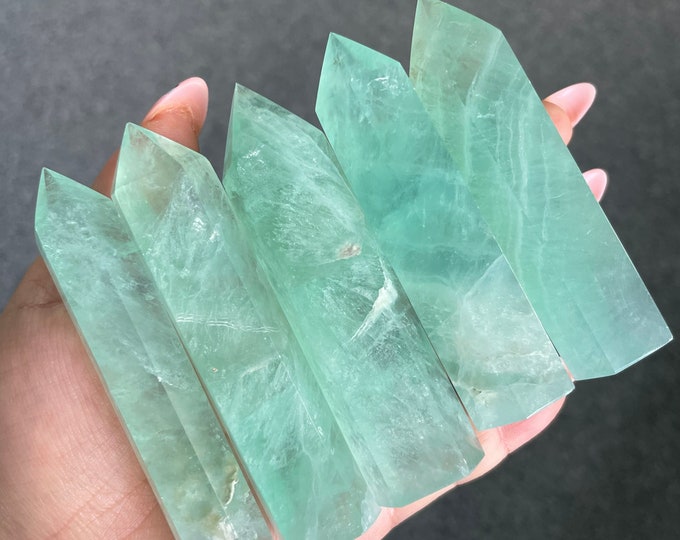 fluorite tower point healing crystal home decoration meditation reiki practice