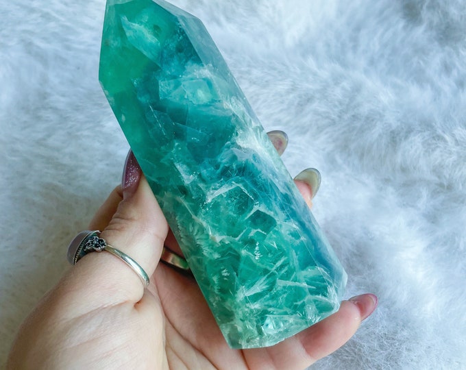 fluorite crystal tower healing crystal home decoration