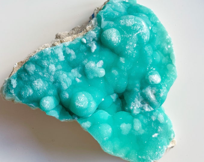 Blue aragonite with azurite and calcite rare crystal specimen