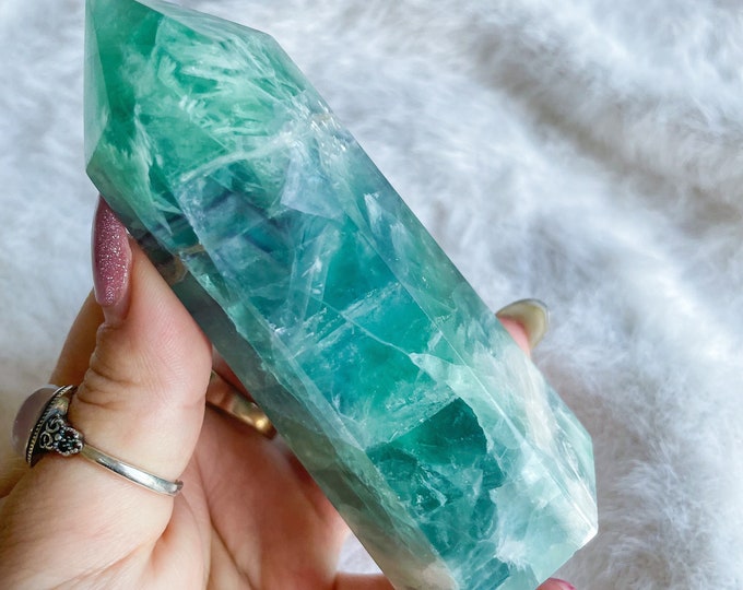 fluorite crystal tower healing crystal home decoration