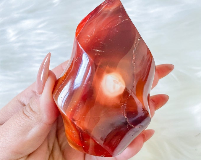 Carnelian crystal flame | Carnelian stone home decoration | carnelian stone healing crystal | birthstone gifts| wedding anniversary gift