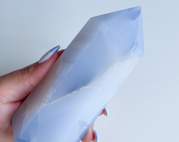 Blue chalcedony crystal tower｜ crystal tower healing crystal healing journey home decoration