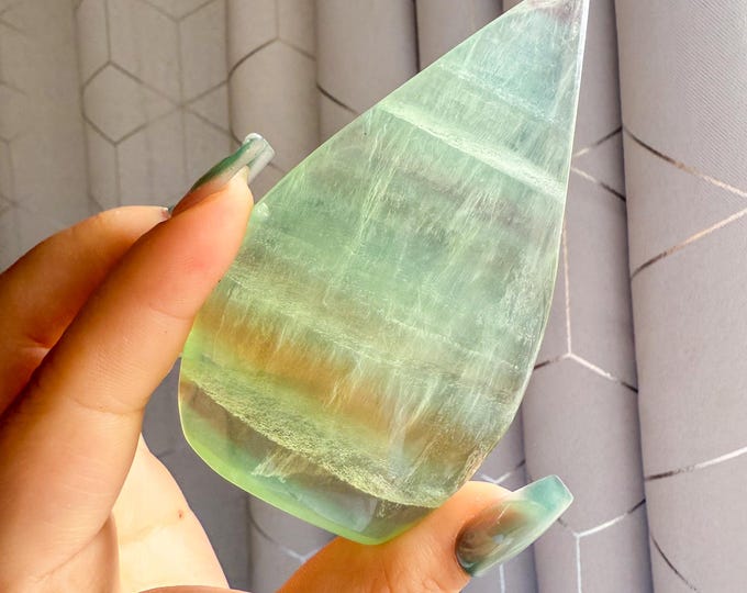 Green fluorite flame point healing crystal home decoration meditation | gift for her |gift for him |crystal gift