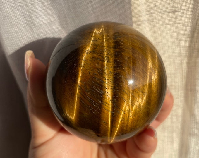 Tigers eye sphere | Rare found IRON tigers eye sphere home decoration |high quality crystal | birthstone gifts| wedding anniversary gift