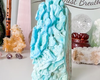 Collector Grade Blue Aragonite large  tower - Exquisite Home Decor & Healing Crystal Gift