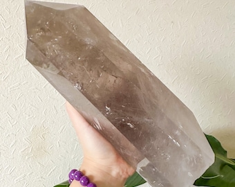 Large smoky quartz crystal tower home decor