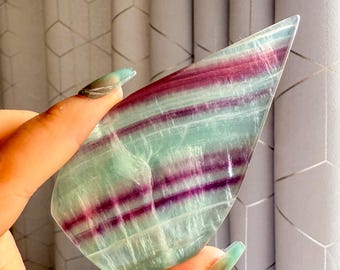 Green fluorite flame point healing crystal home decoration meditation | gift for her |gift for him |crystal gift