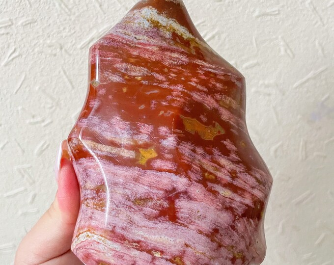 Ocean Jasper crystal flame healing crystal home decor