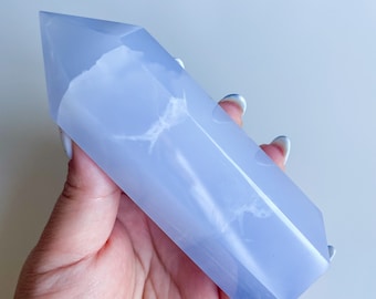 Blue chalcedony crystal tower｜ crystal tower healing crystal healing journey home decoration