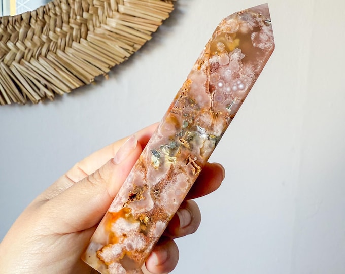 Flower agate geode Crystal tower (LY)  | High-quality flower agate crystal tower healing crystal home decor