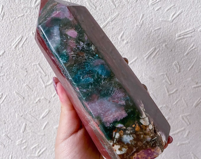 Ocean Jasper crystal tower healing crystal home decor