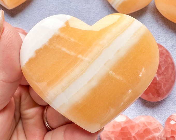 Reiki Healing Orange calcite Heart- SolarPlexus and Sacral Chakra Healing