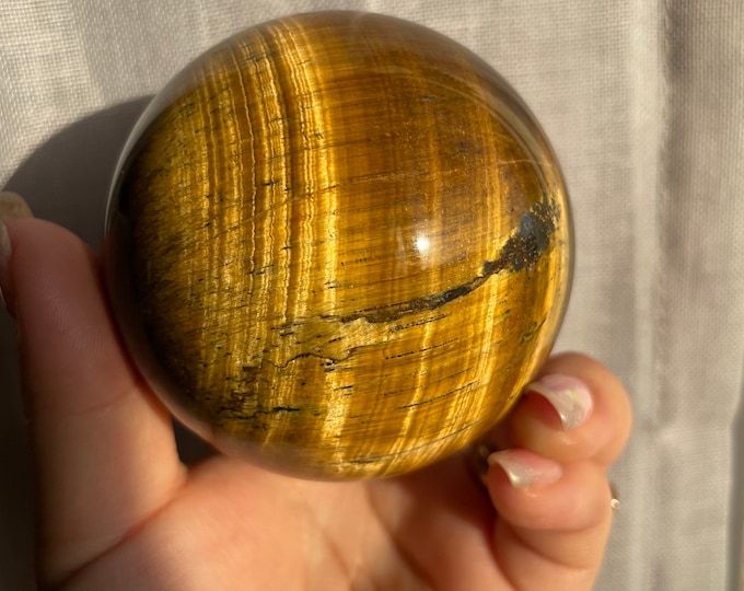 Tigers eye sphere | Rare found IRON tigers eye sphere home decoration |high quality crystal | birthstone gifts| wedding anniversary gift