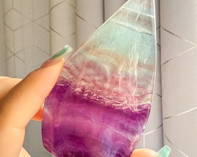 Green fluorite flame point healing crystal home decoration meditation | gift for her |gift for him |crystal gift
