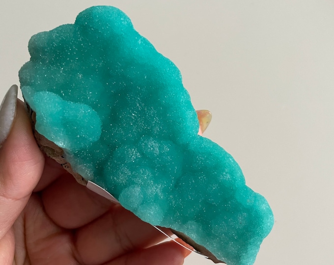 Blue aragonite with azurite and calcite rare crystal specimen