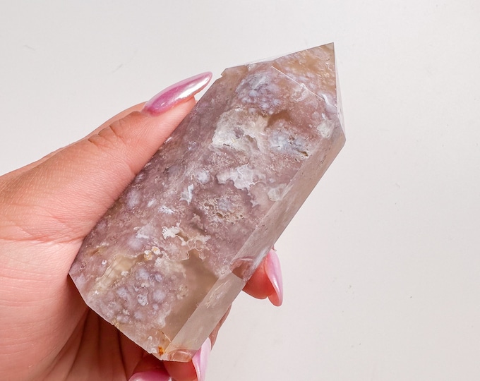 flower agate (PP) Crystal tower | flower agate crystal tower healing crystal home decor |crystal gift |unique home decor|