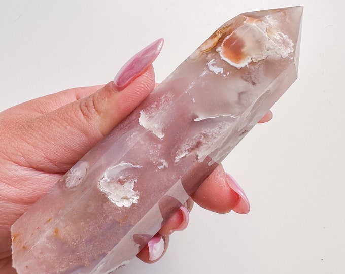 flower agate (PP) Crystal tower | flower agate crystal tower healing crystal home decor |crystal gift |unique home decor|