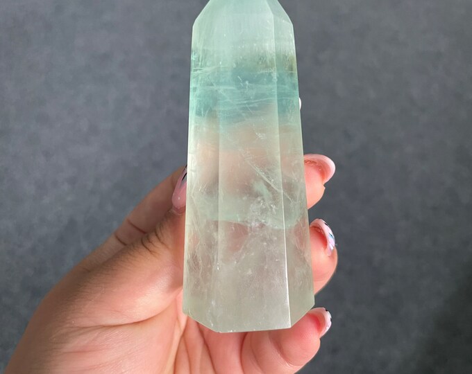 Fluorite crystal towers healing crystal home decoration | premium snowflake fluorite crystal tower