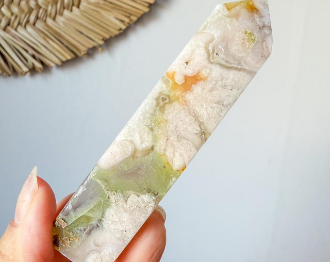 Flower agate geode Crystal tower (LY)  | High-quality flower agate crystal tower healing crystal home decor