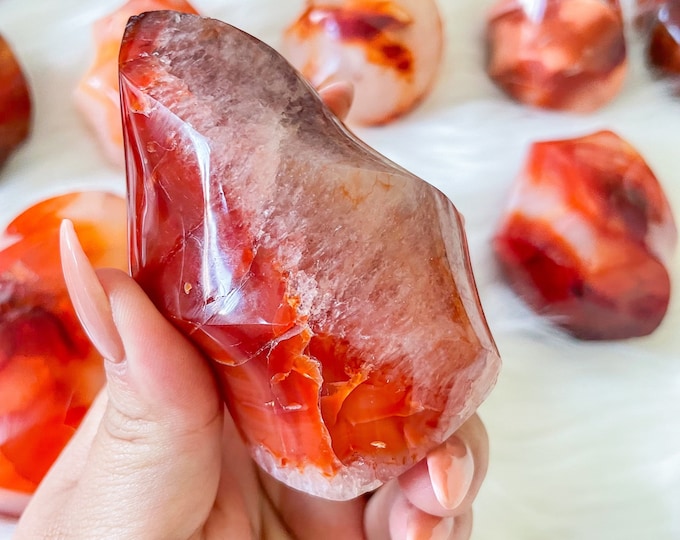 Carnelian crystal flame | Carnelian stone home decoration | carnelian stone healing crystal | birthstone gifts| wedding anniversary gift