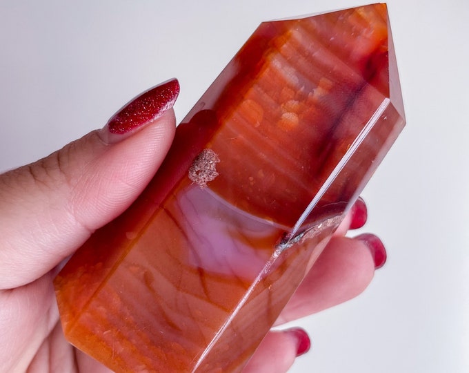 Carnelian crystal tower | Carnelian stone home decoration | carnelian stone healing crystal | birthstone gifts| wedding anniversary gift