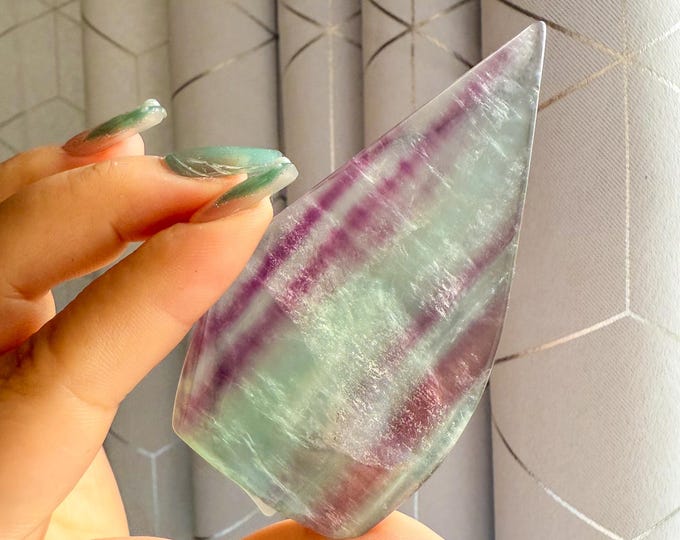 Green fluorite flame point healing crystal home decoration meditation | gift for her |gift for him |crystal gift
