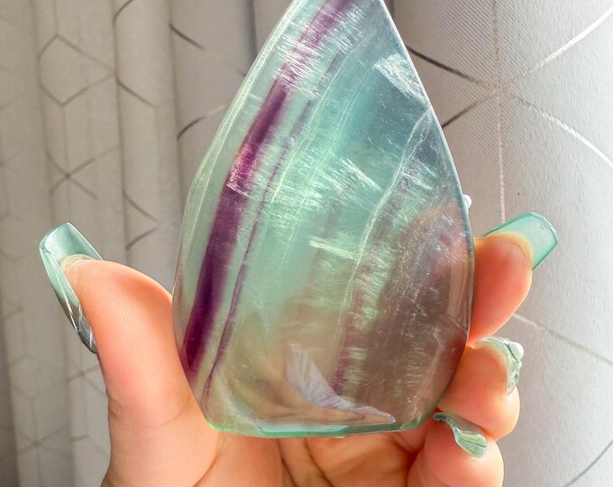 Green fluorite flame point healing crystal home decoration meditation | gift for her |gift for him |crystal gift