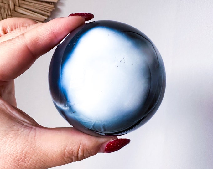 Orca Agate natural crystal sphere| unique crystal home decor| Tranquility home style | Earthy decor | Oceanic decor | unique gift idea