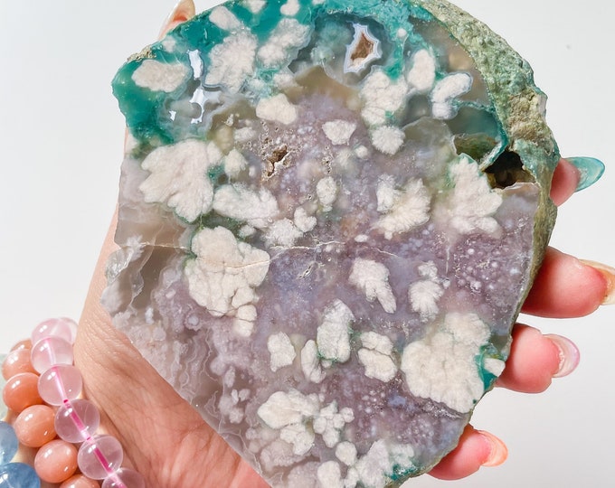 Rare flower agate crystal |cherry blossom agate home decoration | flower agate specimen | healing crystal | birthday gift|anniversary gift
